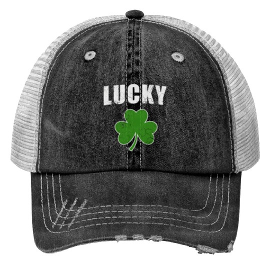 Lucky Irish Shamrock St Patrick'S Day Youth Print Trucker Hats