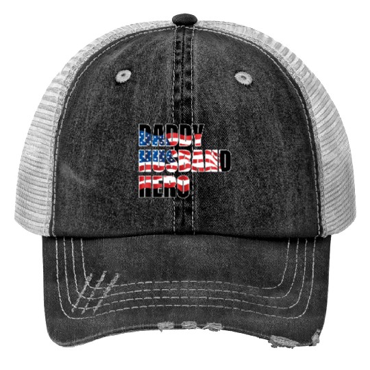 Daddy Husband Hero Print Trucker Hats