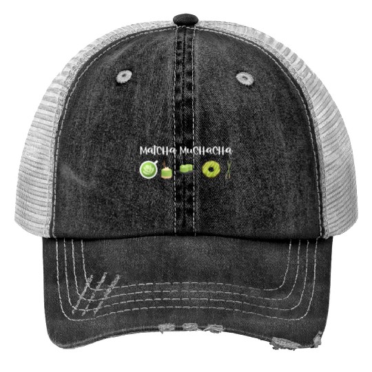 Matcha Muchacha Matcha Latte Green Tea Print Trucker Hats