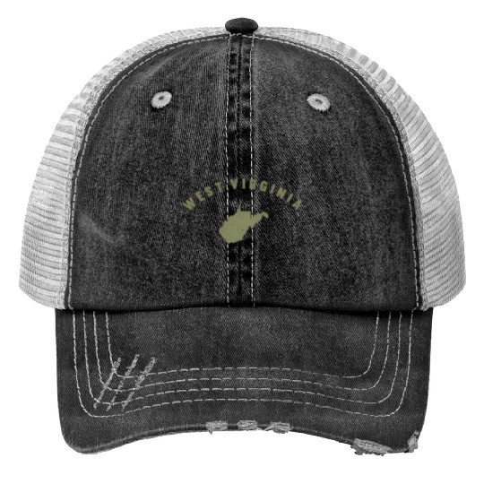 Wv Home State Mens Sports West Virginia Print Trucker Hats