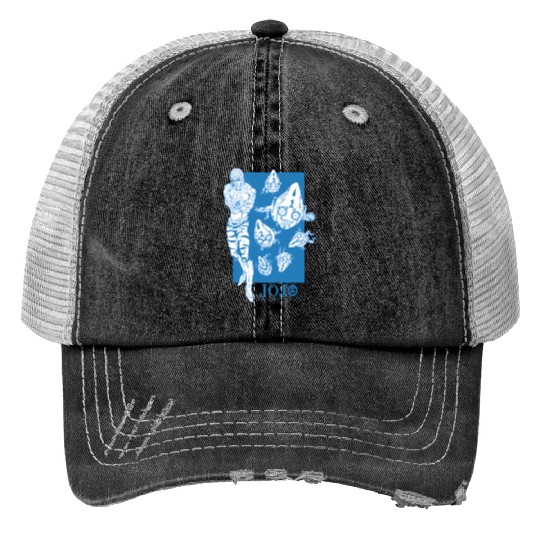 Jojo'S Bizarre Adventure Mista Six Bullets Print Trucker Hats