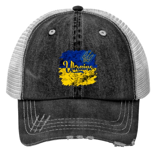 Ukraine Ukrainian Flag I Stand With Ukraine Pride Print Trucker Hats