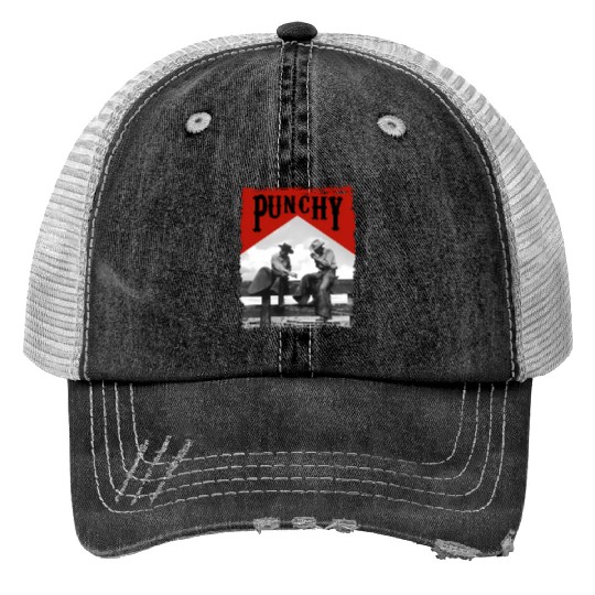 Western Texas Cowgirl Horse Rodeo Punnchy Cowboy Print Trucker Hats