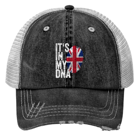 It'S In My Dna Uk Union Jack England Flag Eu Print Trucker Hats