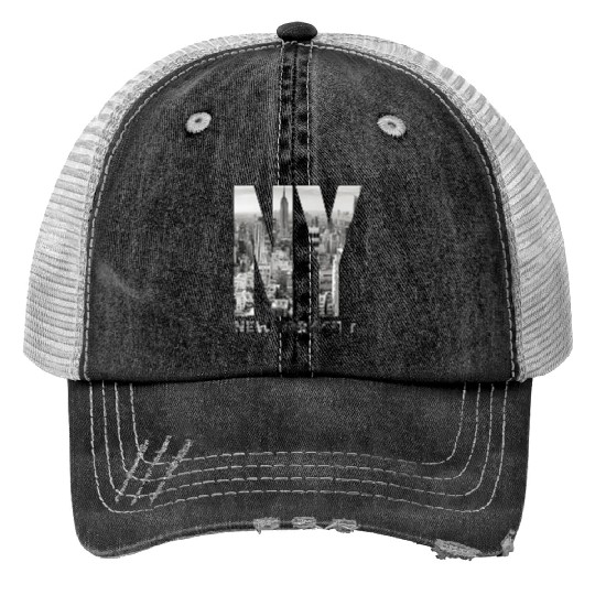 New York City yline Nyc Manhattan Print Trucker Hats
