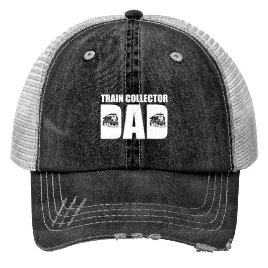 Train Collector Dad Model Train Father's Day Print Trucker Hats