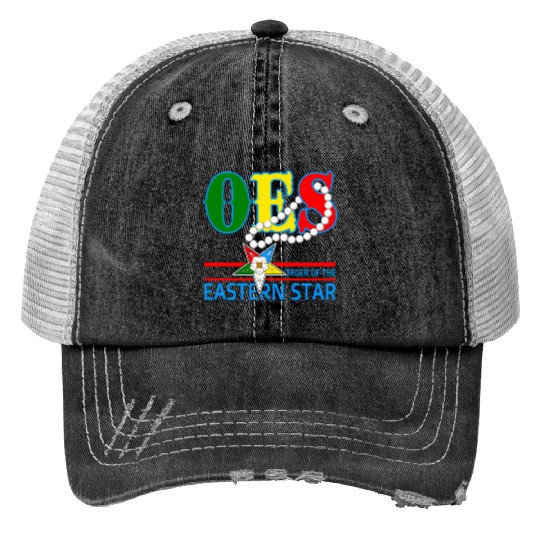 Oes Star Necklace Order Of The Eastern Star Print Trucker Hats
