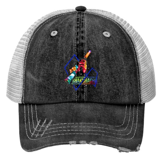 Colorful Shakuhachi Japanese Bamboo Flute Print Trucker Hats