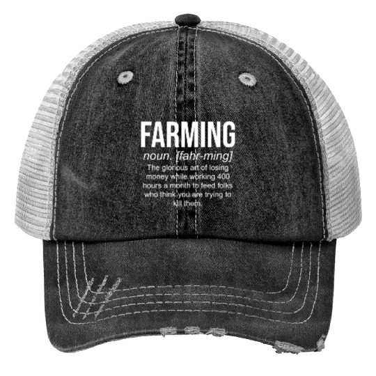 Definition Agriculture Fun Farmer Print Trucker Hats