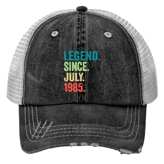 38 Legend Since July 1985 38Th Print Trucker Hats