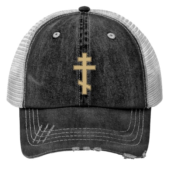 Russian Orthodox Cross Slavo Byzantine Cross Print Trucker Hats