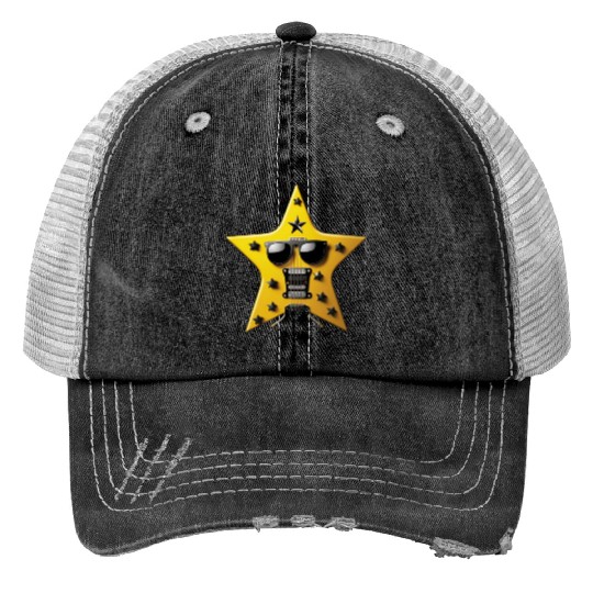 Rock and Roll Royalty The Guitar of a Star Print Trucker Hats