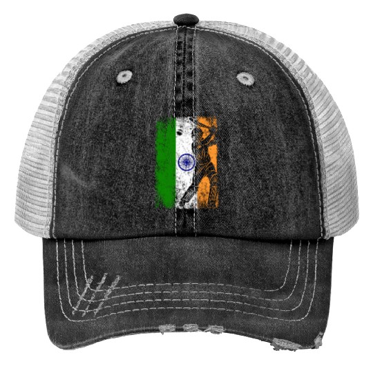 India Flag Indian Cricket Jersey Fan Player Coach Print Trucker Hats