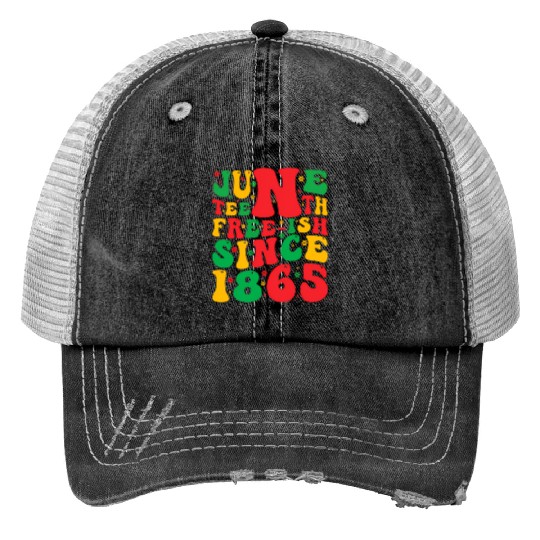 2023 Juneteenth Since 1865 Black African American Print Trucker Hats