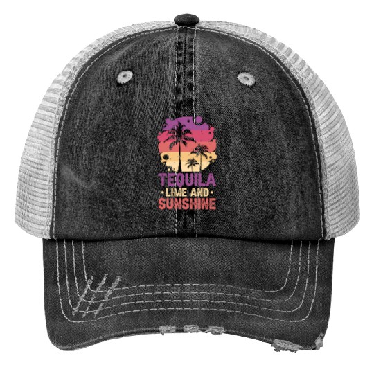Tequila Lime And Print Trucker Hats