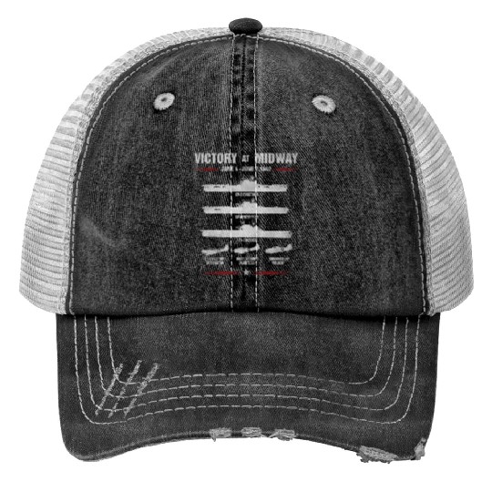 Victory At Midway Battel World War 2 Print Trucker Hats