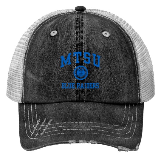 Middle Tennessee State Blue Raiders Seal Logo Print Trucker Hats
