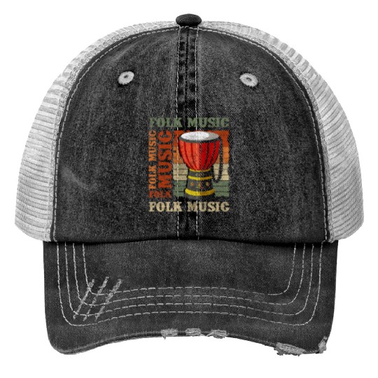 Music Brass Band Orchestra Folk Musicians Print Trucker Hats