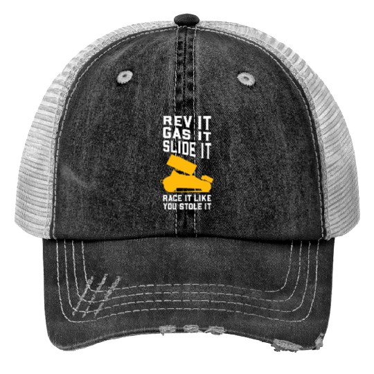 Sprint Car Racing Print Trucker Hats