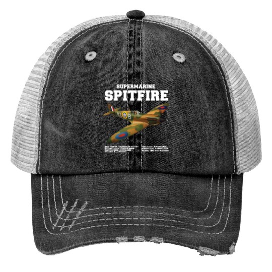 Supermarine Spitfire | WW2 Plane Print Trucker Hats