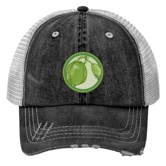 Green Bell Pepper Print Trucker Hats