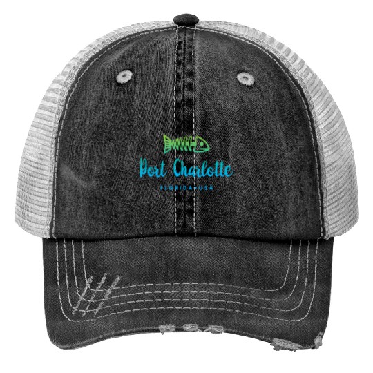 Port Charlotte Florida Print Trucker Hats
