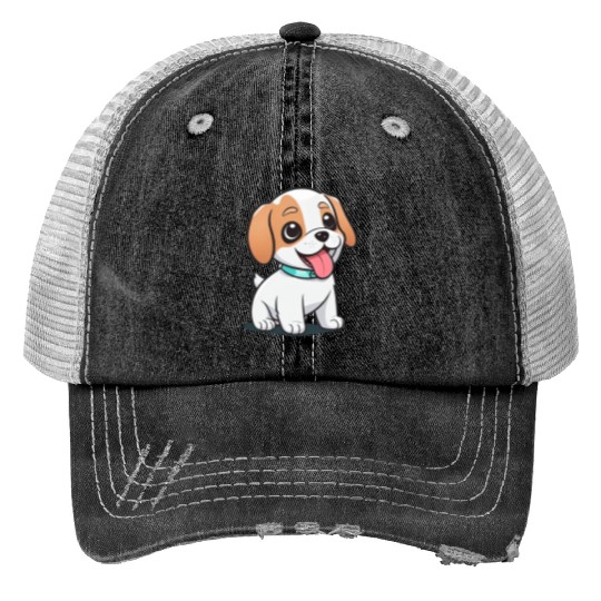 Cute Puppy Print Trucker Hats