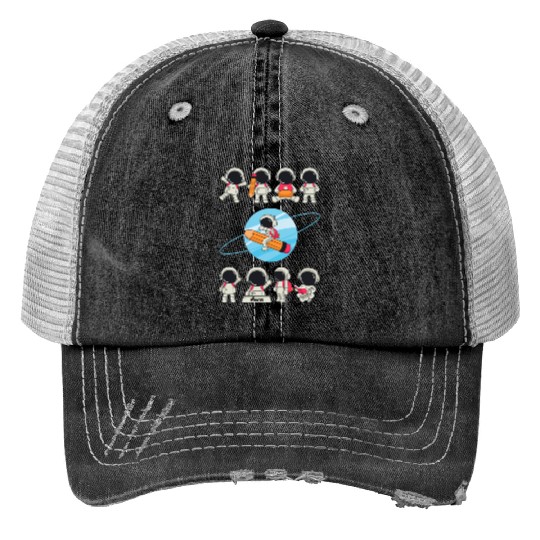 WINKYES - Funny Astronauts Print Trucker Hats