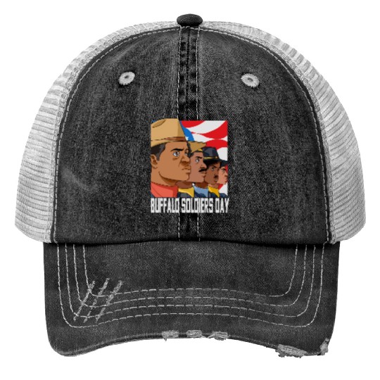 National Buffalo Soldiers Day July 28Th Patriotic Print Trucker Hats
