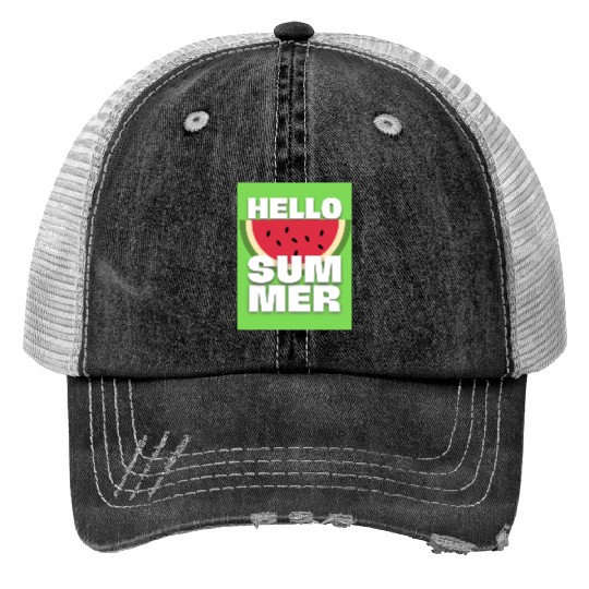 WATERMELON | HELLO SUMMER Print Trucker Hats