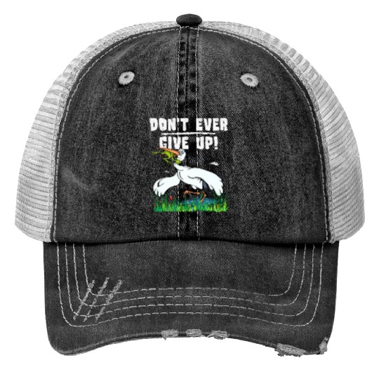 Don'T Ever Give Up Inspirational Animal Print Trucker Hats