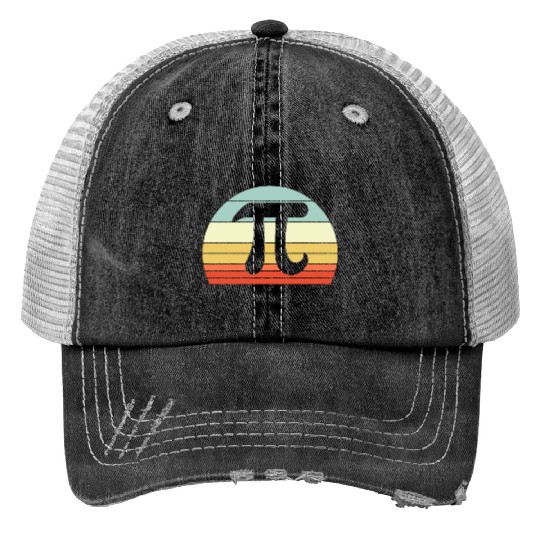 Funny Pi Day Vintage Nerd Geek Pie 3.14 Print Trucker Hats
