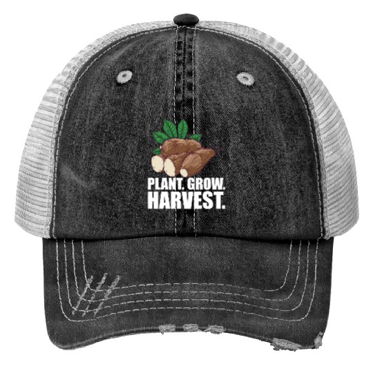 Cassava Farmer Plant Grow Harvest W Print Trucker Hats
