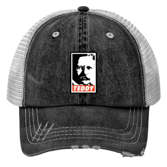 Teddy Roosevelt Print Trucker Hats