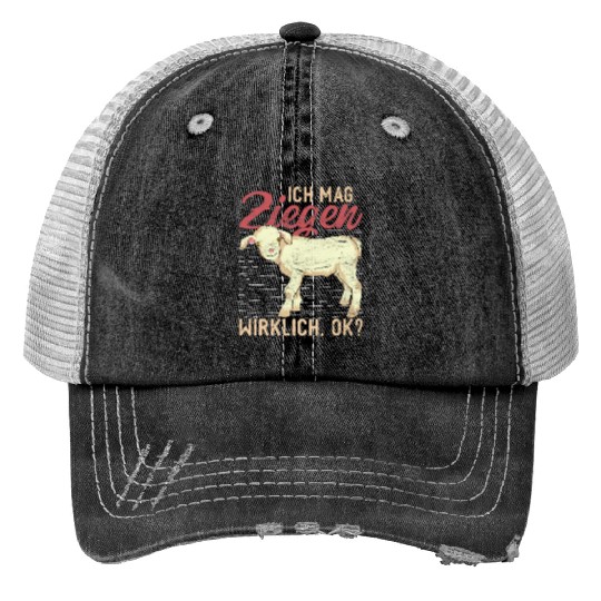 I really like goats ok farm animal goat Print Trucker Hats
