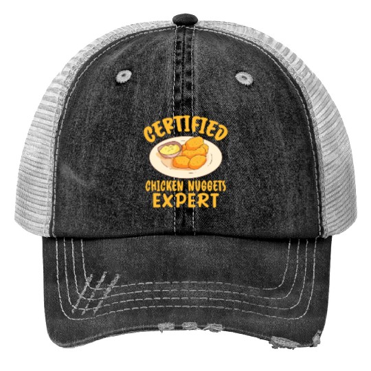 Certified Chicken Nuggets Expert Print Trucker Hats