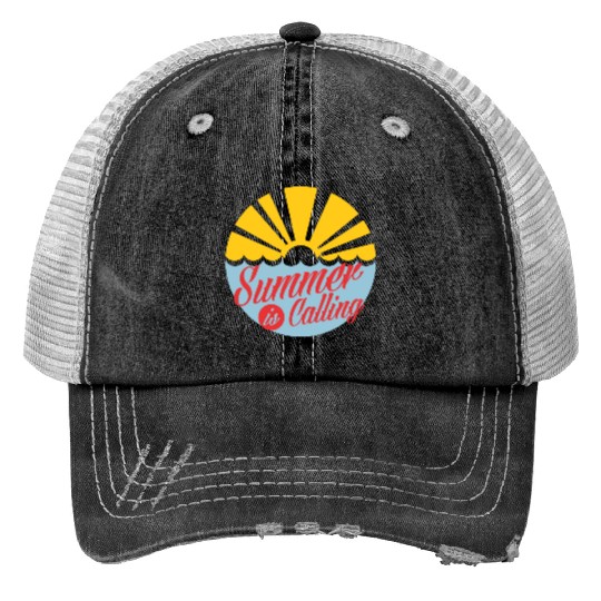 Summer's Call: Embrace the Sun Print Trucker Hats