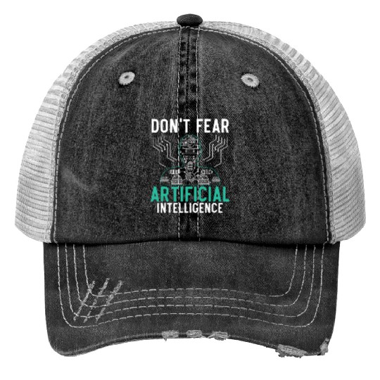 Ai Robotificial Intelligence Futuristic Print Trucker Hats