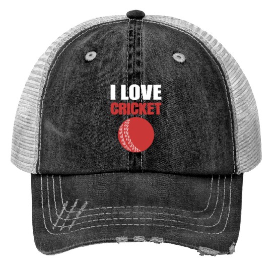 I Love Cricket Sport Coach Gift Print Trucker Hats