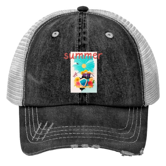 Summer Vibes Print Trucker Hats - Embrace the Sun with Style