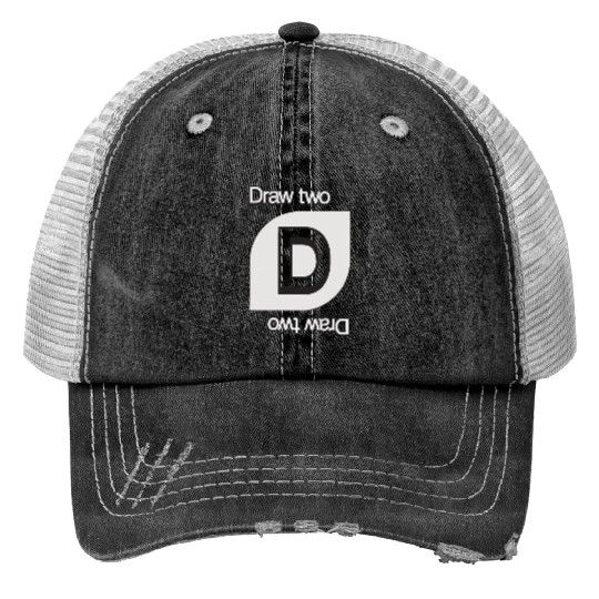 Uno Draw Two Card Print Trucker Hats