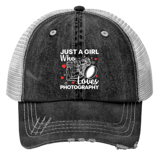 Photography Art For Women Girl Photographer Camera Print Trucker Hats