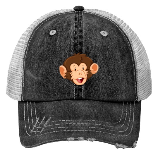 Monkey face Print Trucker Hats
