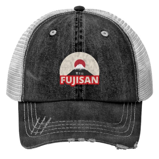 Japan Tokyo Mount Fuji Fujisan Print Trucker Hats