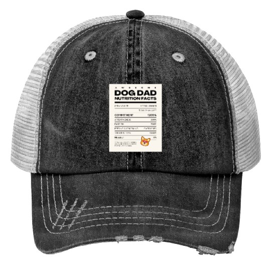 Awesome Dog Dad Nutrition Facts Print Trucker Hats