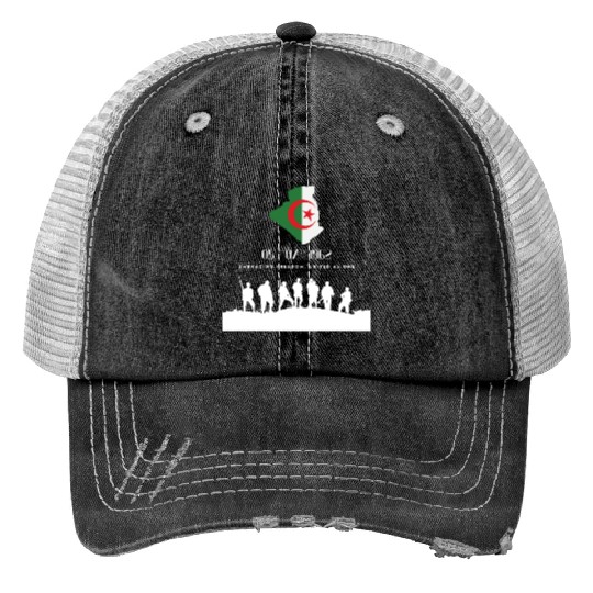 Algeria Embracing freedom, united as one 1962 Print Trucker Hats
