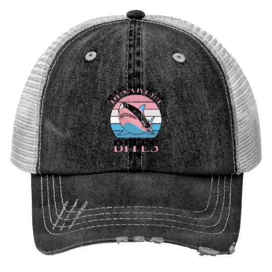 Shark Lover Transgender Pride Flag Trans LGBT Print Trucker Hats