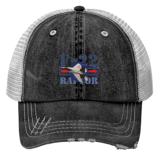 F 22 Raptor USAF Print Trucker Hats