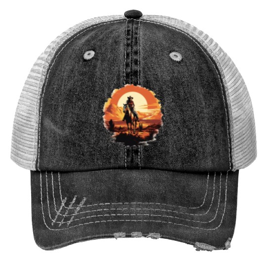 Wild West Journey Print Trucker Hats