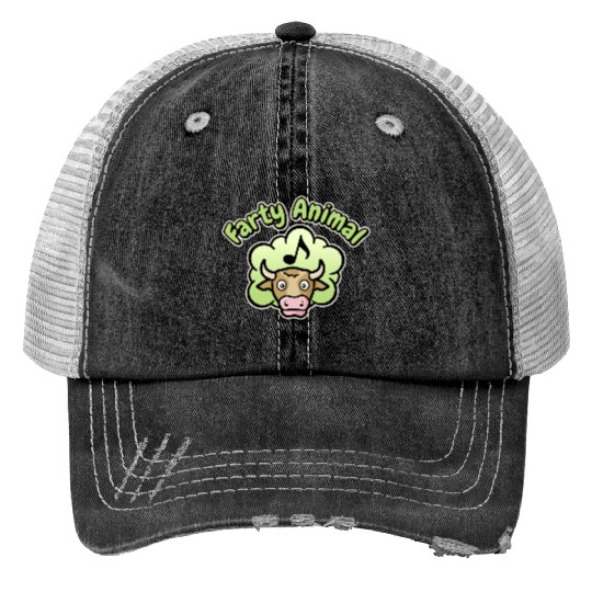 Farty Animal Print Trucker Hats